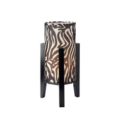 Lampe à poser Eruca motif zèbre noire et blanche