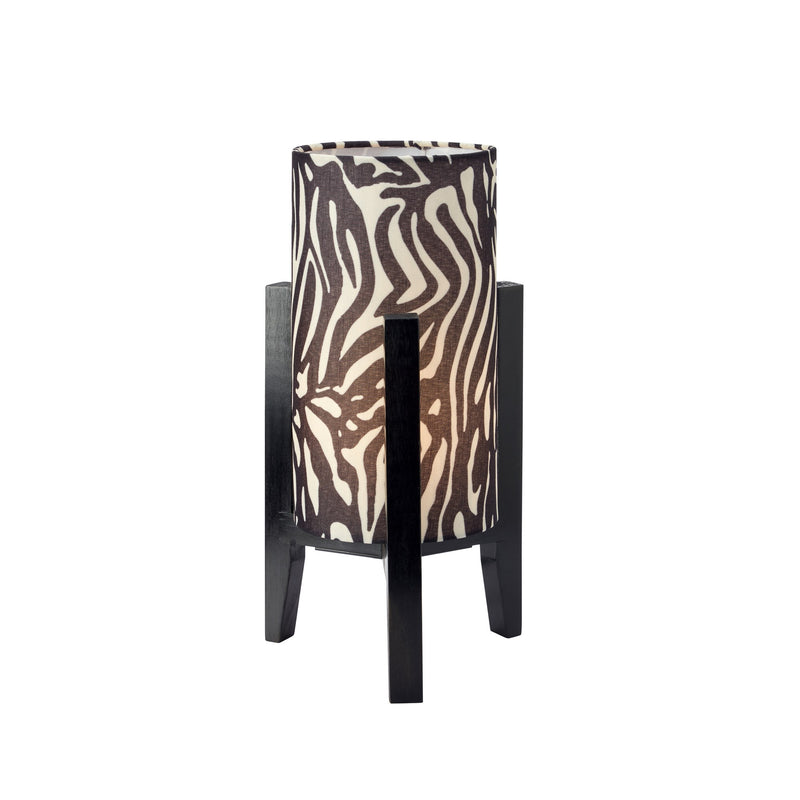 Lampe à poser Eruca motif zèbre noire et blanche