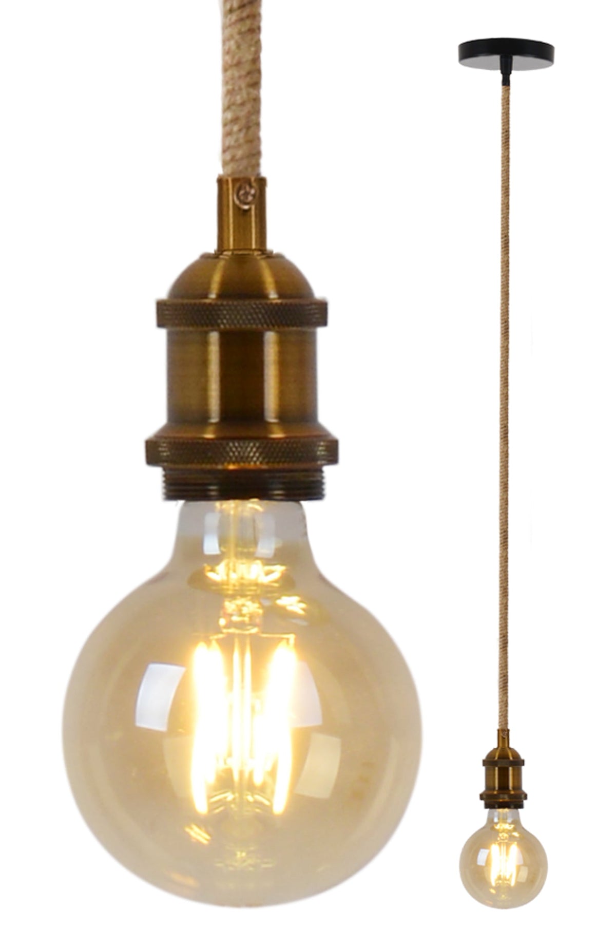 Suspension Ontario laiton, H 85 cm