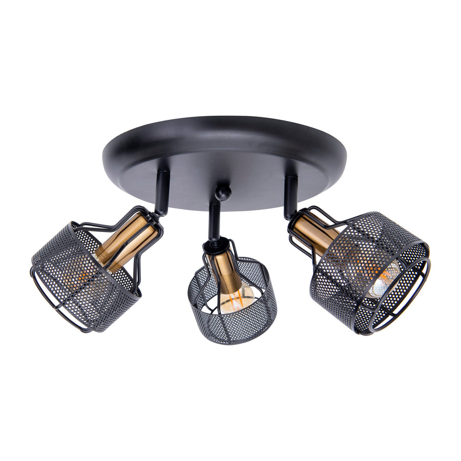 Plafonnier Foro noir, Ø 41 cm