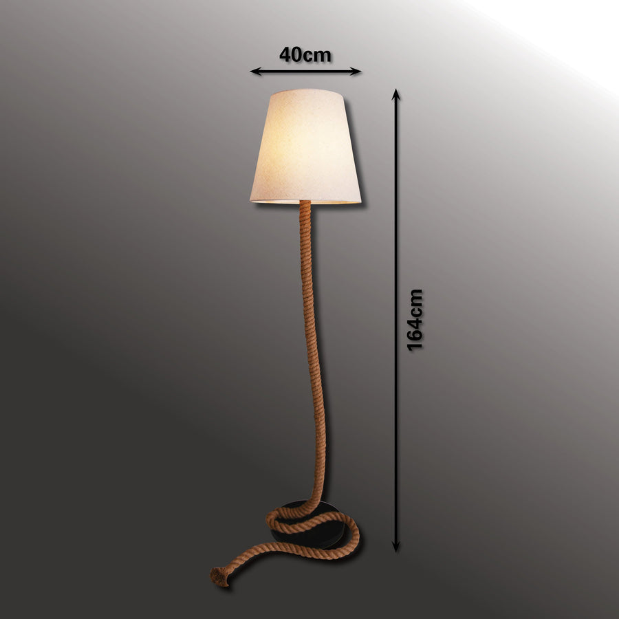 Lampadaire Rope bois, tissu