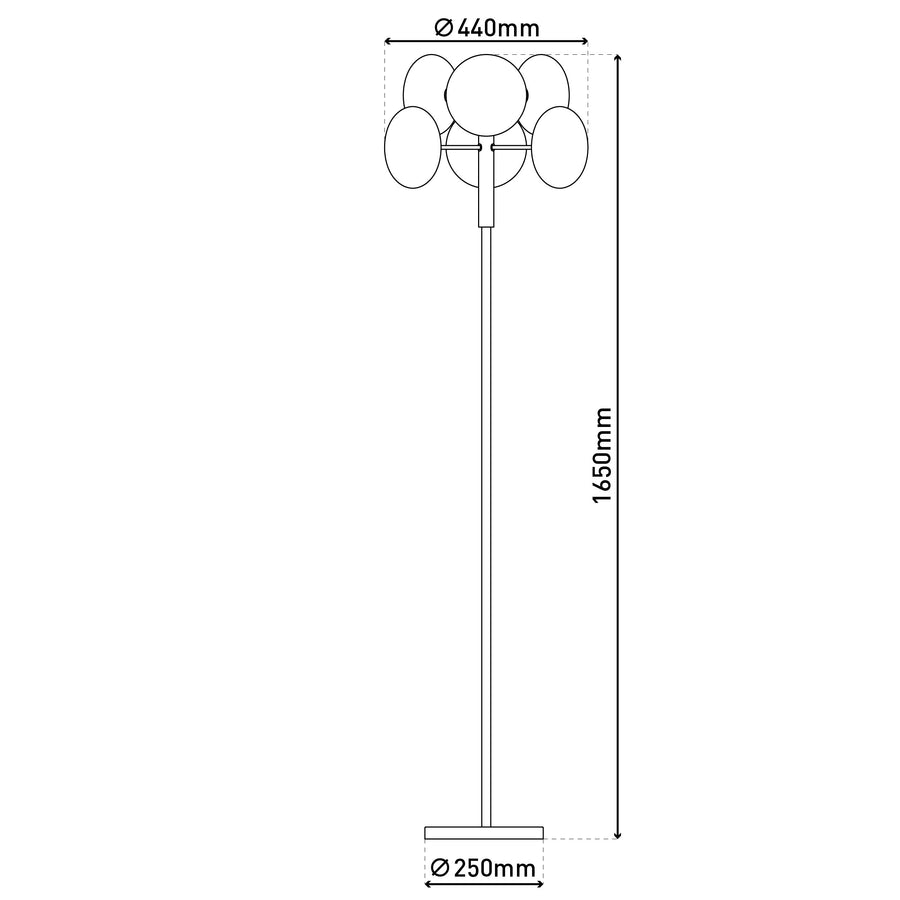 Lampadaire Orion anthracite, verre