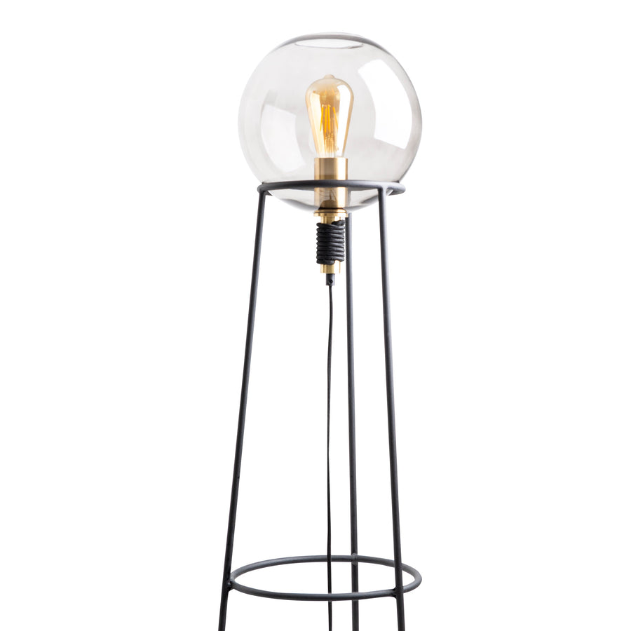 Lampadaire Stelo noir, verre