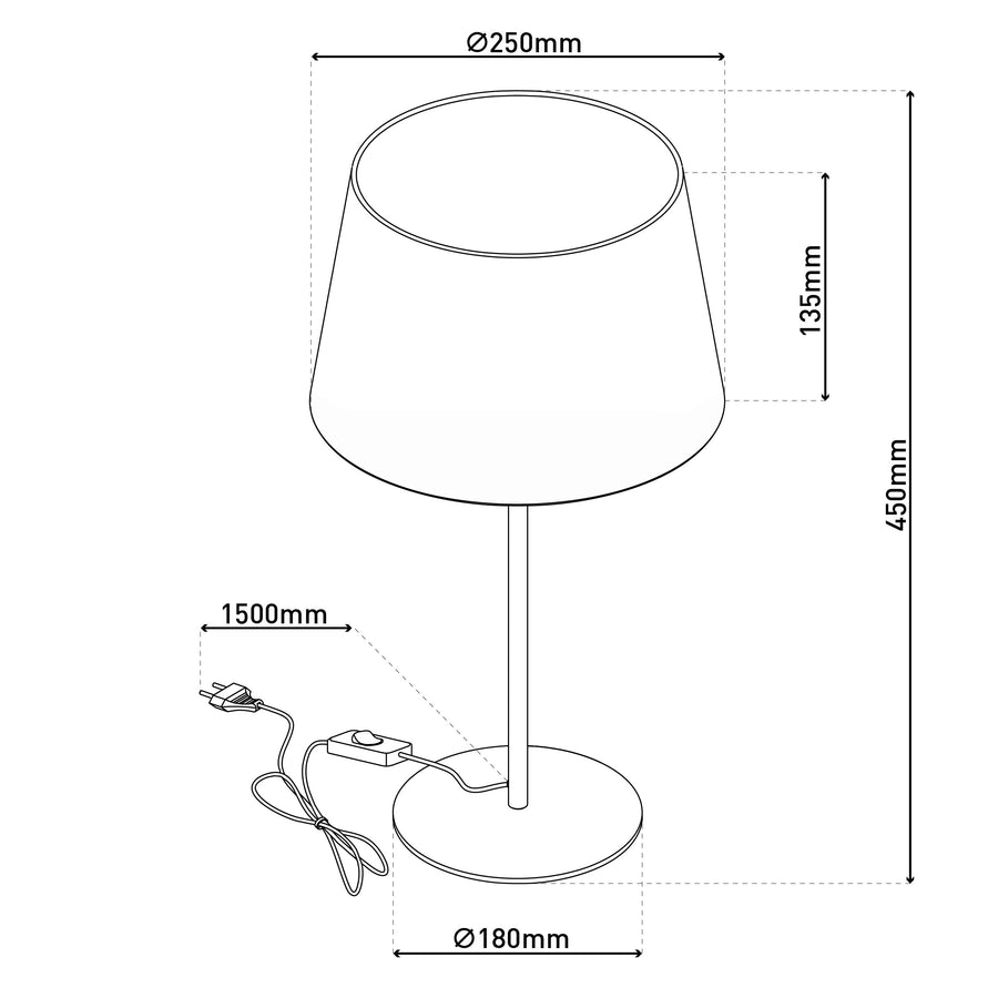Lampe à poser Bologna beige, tissu