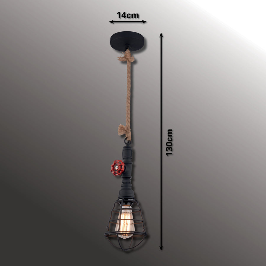 Suspension Regia noire, H 130 cm