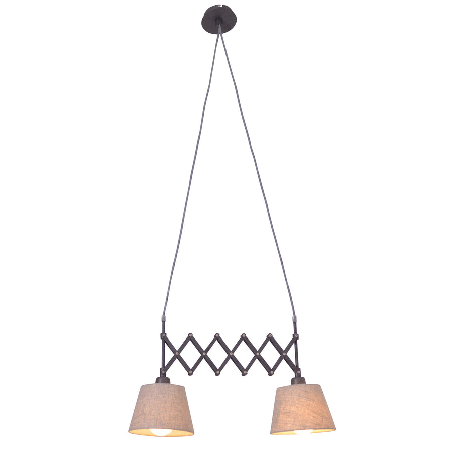 Suspension Adrienne bois, tissu, H 135 cm