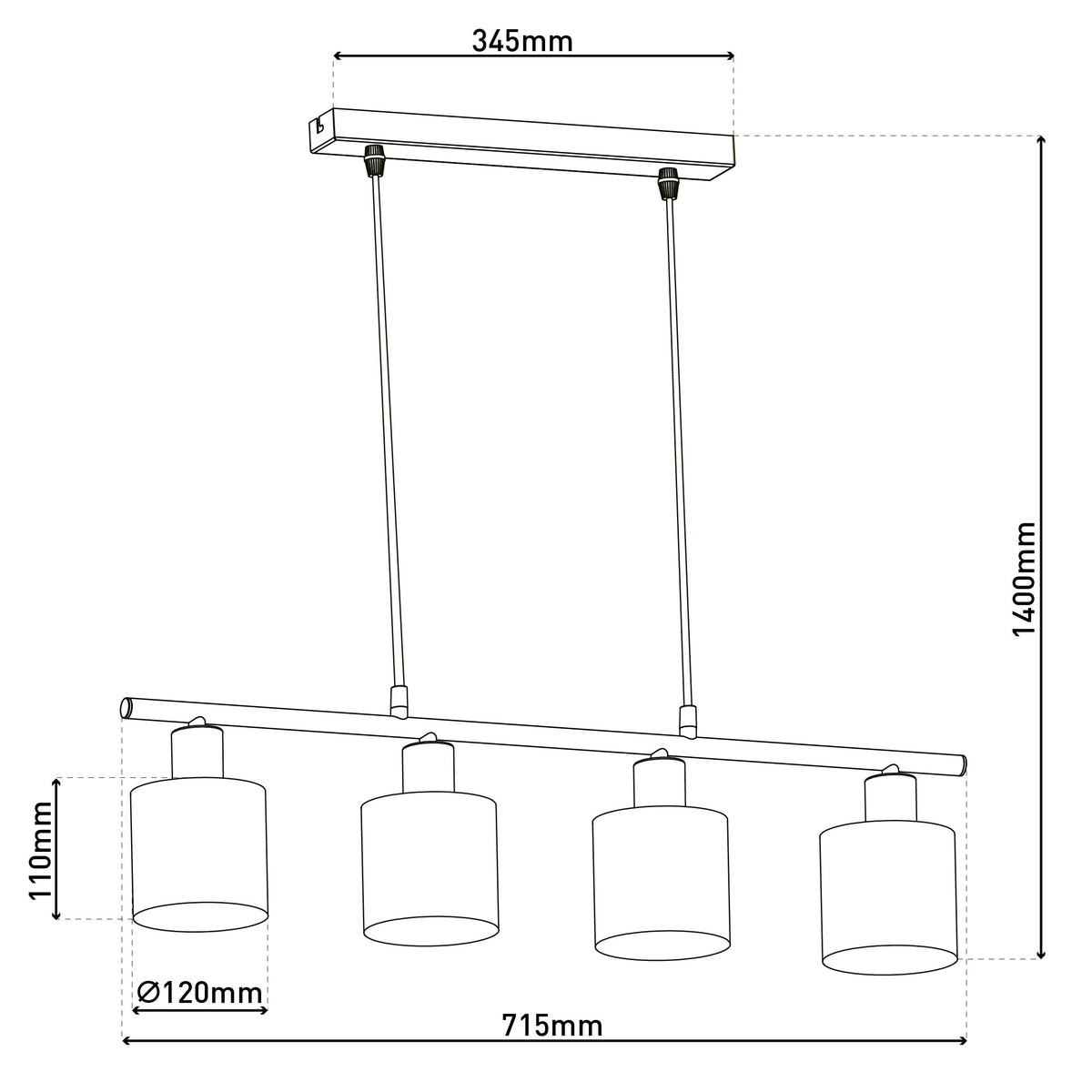 Suspension Maron marron, tissu