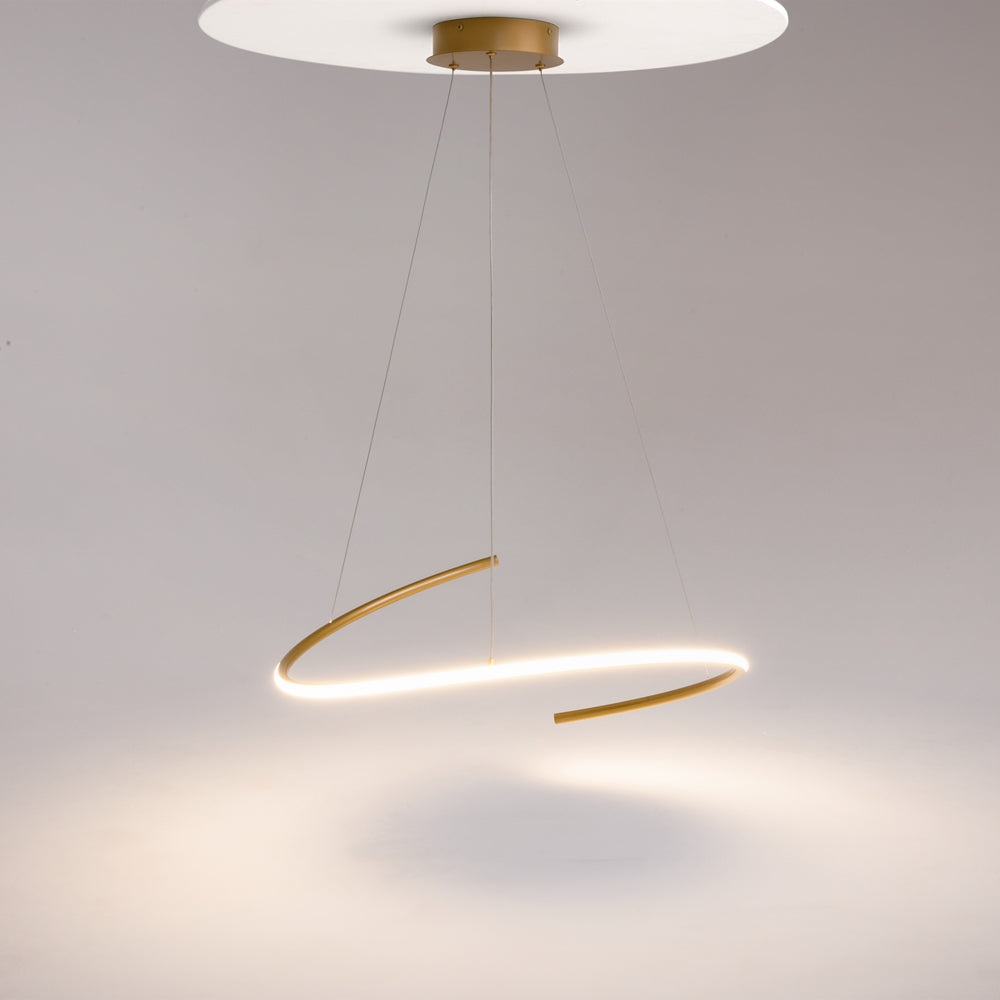 Curve gold pendant light