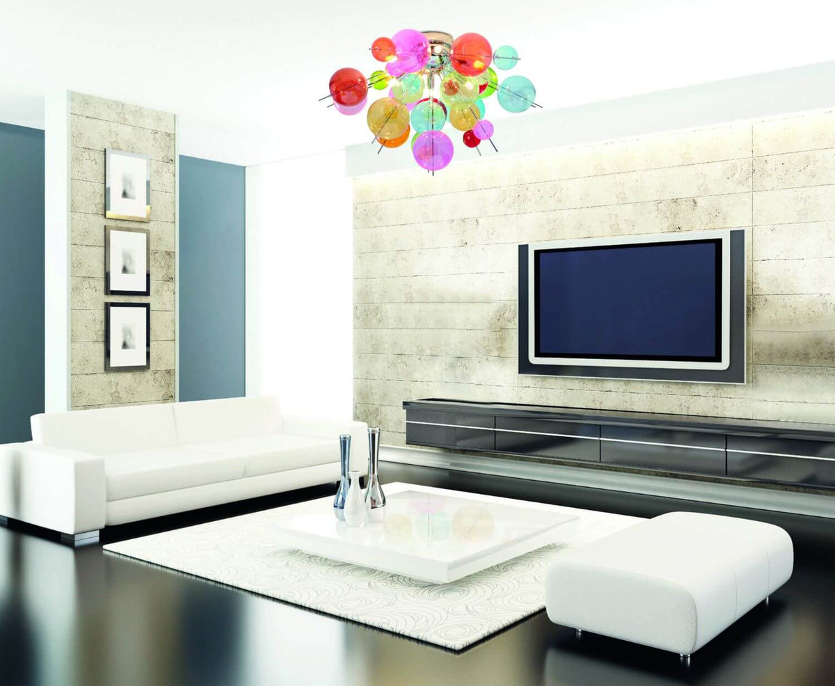 Plafonnier Explosion multicolore, verre