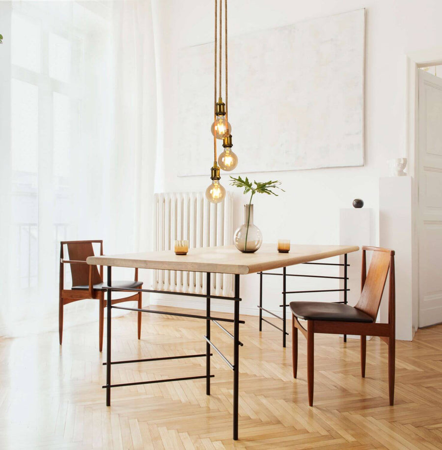 Suspension Ontario laiton, H 110 cm