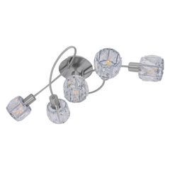 Plafonnier Josefa transparent, verre, L 61 cm