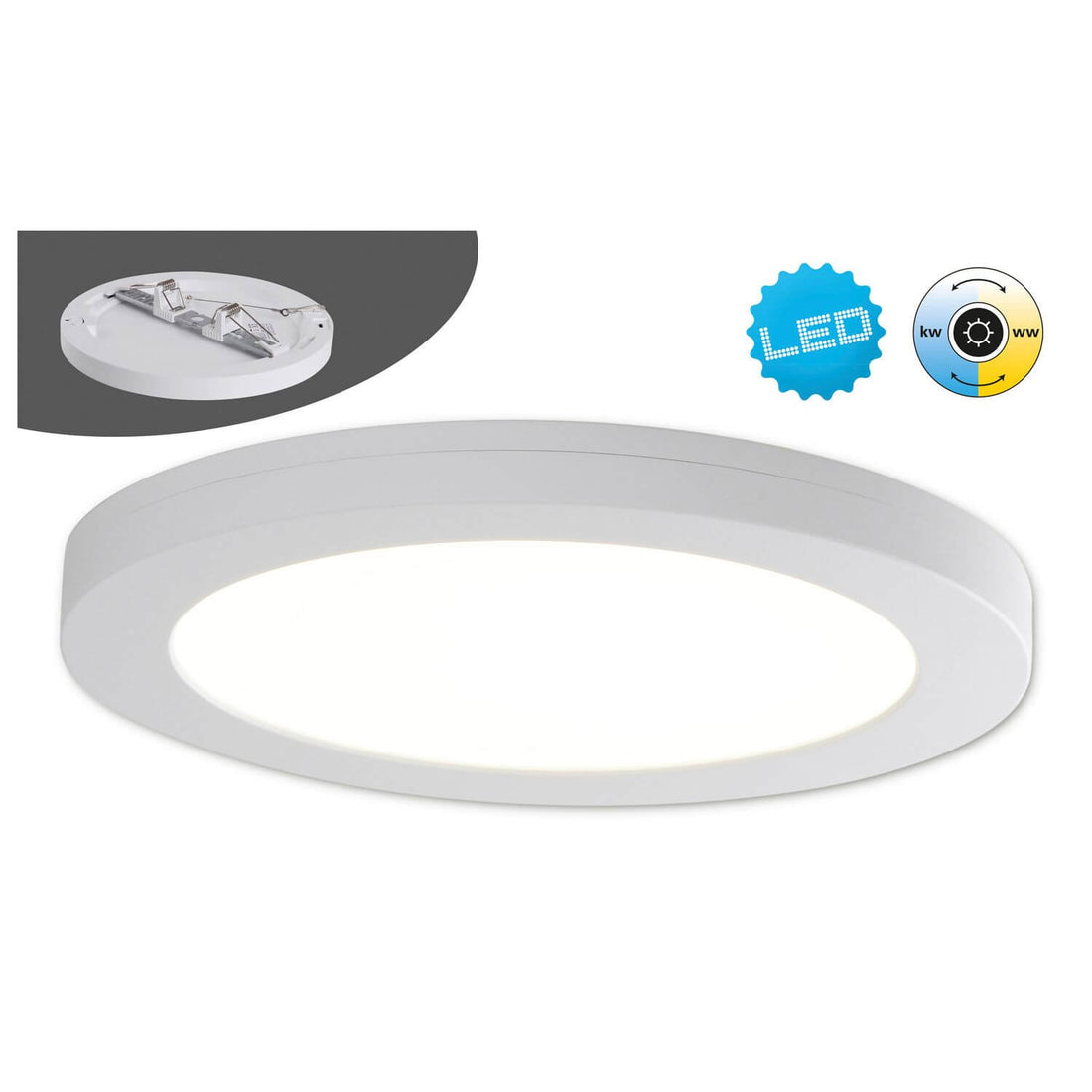 Plafonnier Bonus blanc, Ø 21,7 cm
