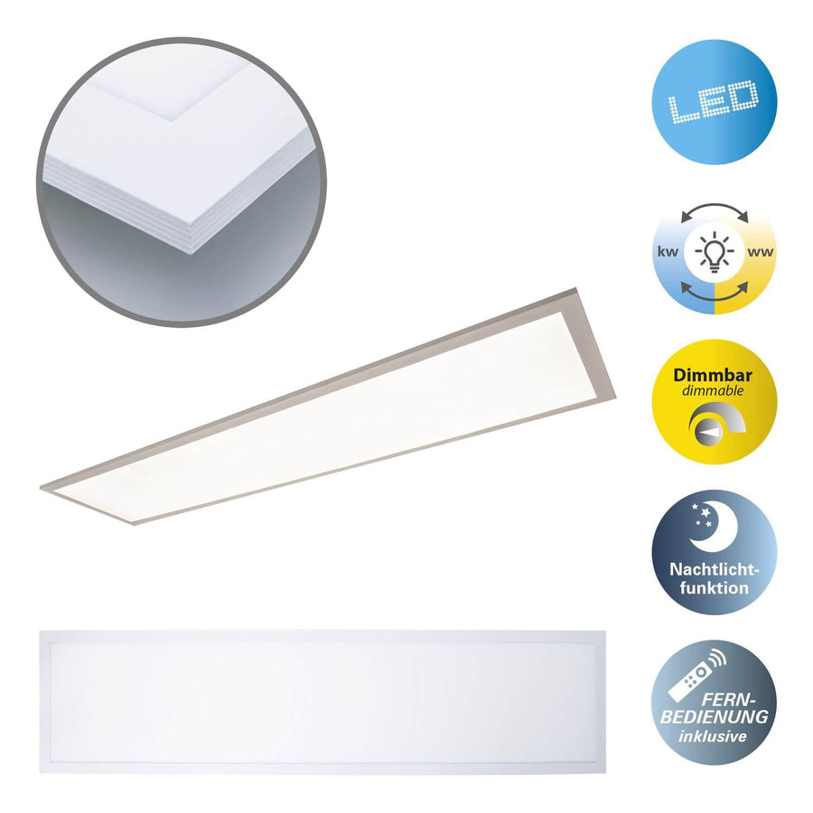 Plafonnier Nico blanc, L 119,5 cm