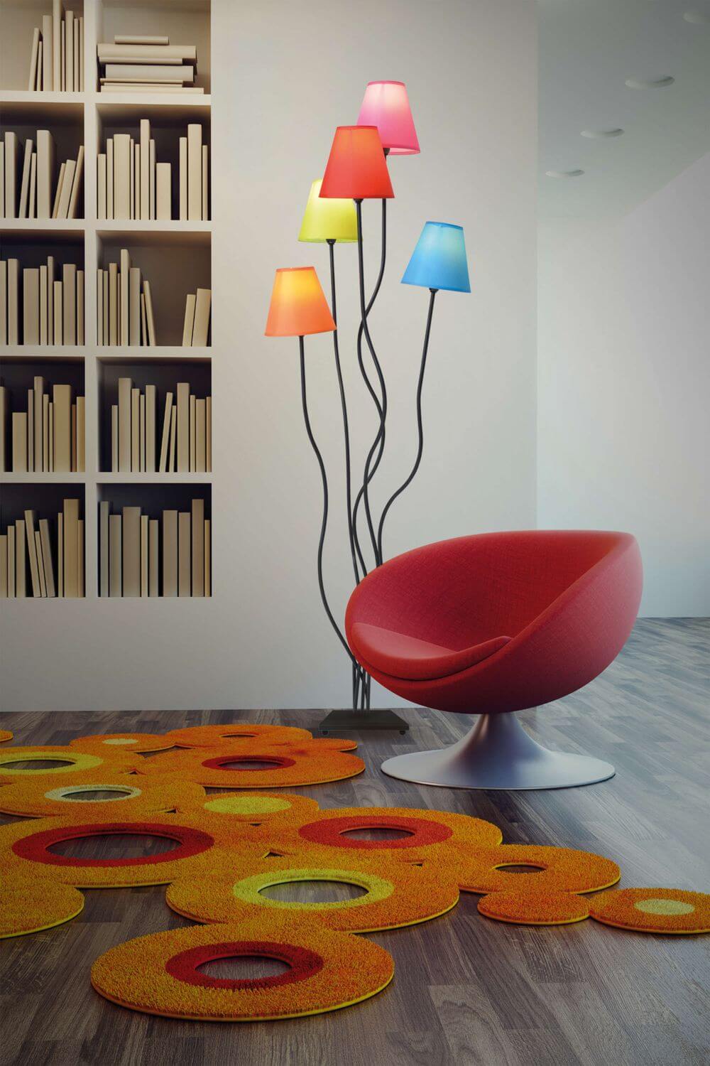 Lampadaire Colori multicolore, tissu