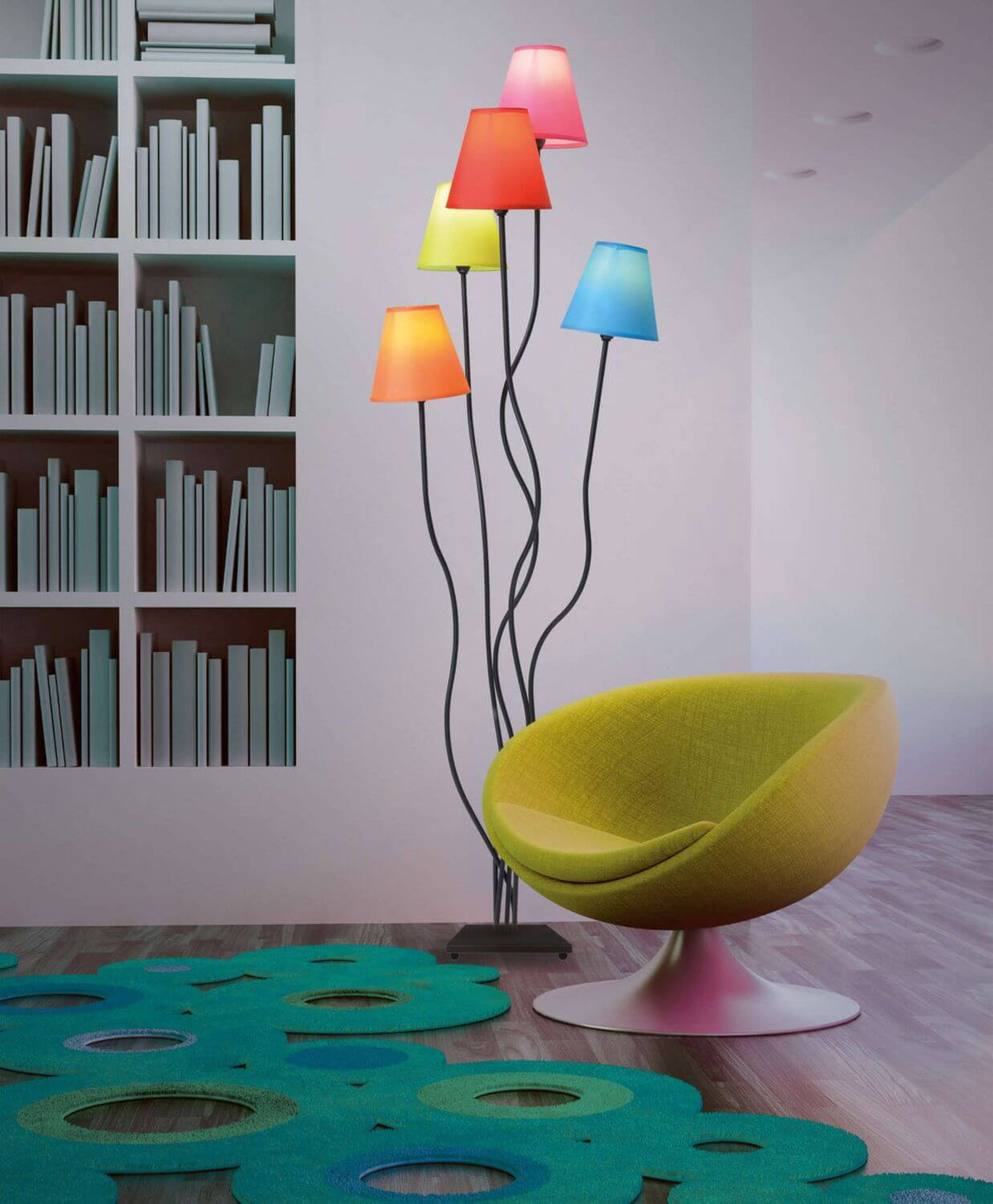 Lampadaire Colori multicolore, tissu