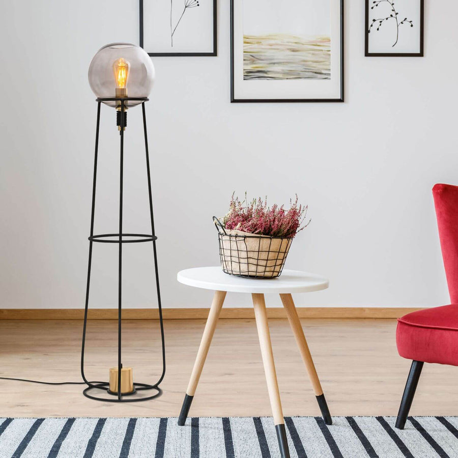 Lampadaire Stelo noir, verre