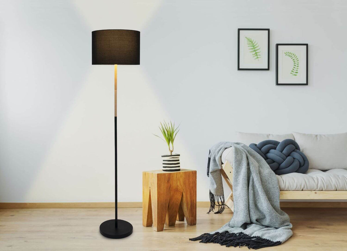 Lampadaire Tessile noir, tissu