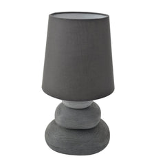 Lampe à poser Stoney grise, tissu (3045216)