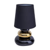 Lampe à poser Stoney noire et dorée, tissu