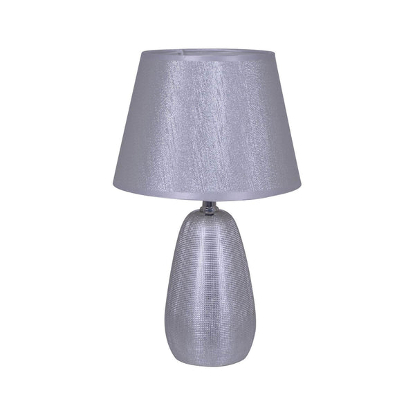 Lampe à poser Simply Ceramics argentée, tissu