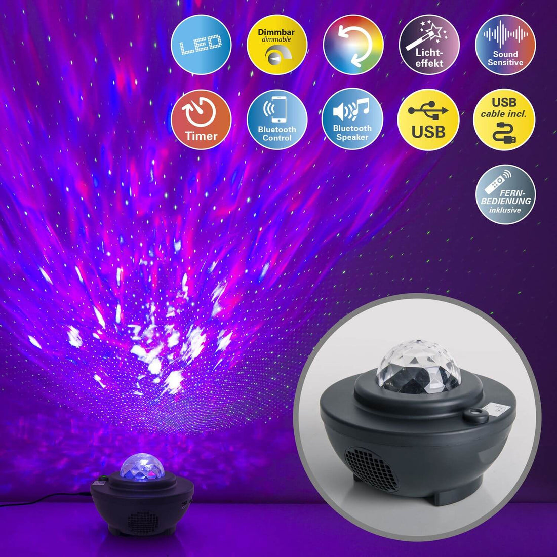 Lampe à poser Galaxy multicolore