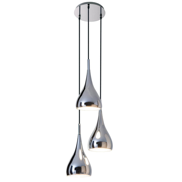 Suspension Style chromée, H 120 cm