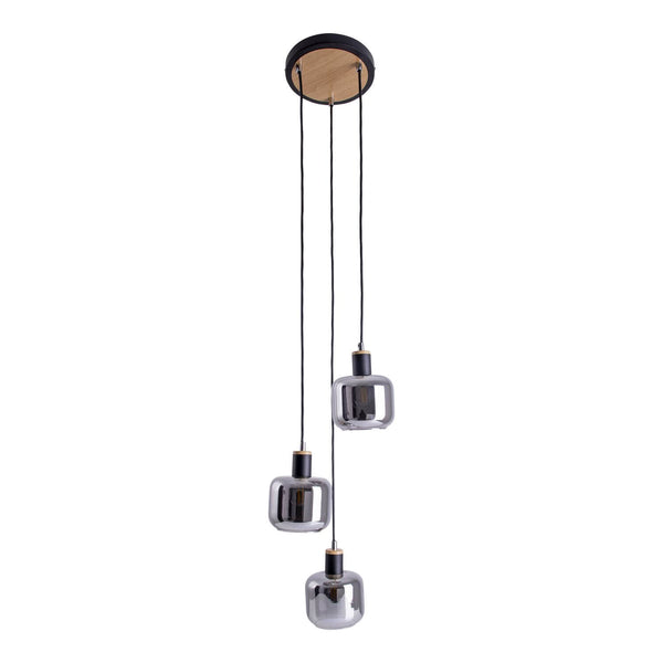 Suspension Fumoso noire, verre, H 120 cm (6116722)