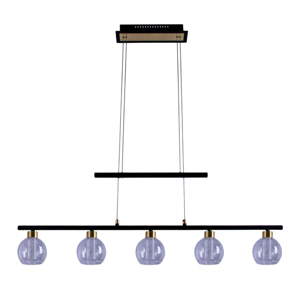 Suspension Brass noire, verre