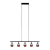 Suspension Corbis noire, rotin