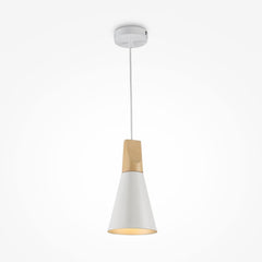 White wooden pendant lights