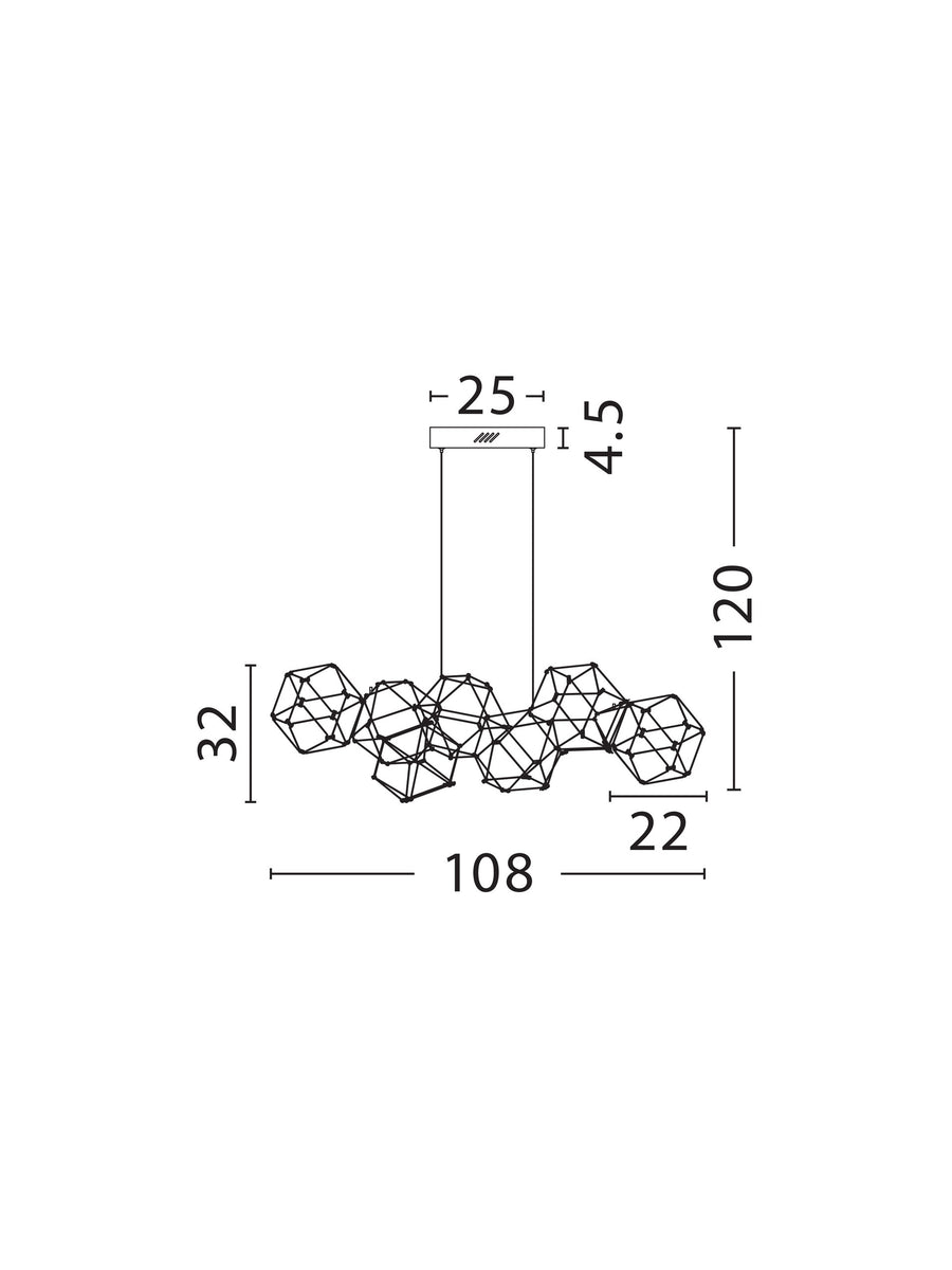Suspension Nebula dorée, H 120 cm (9186902)