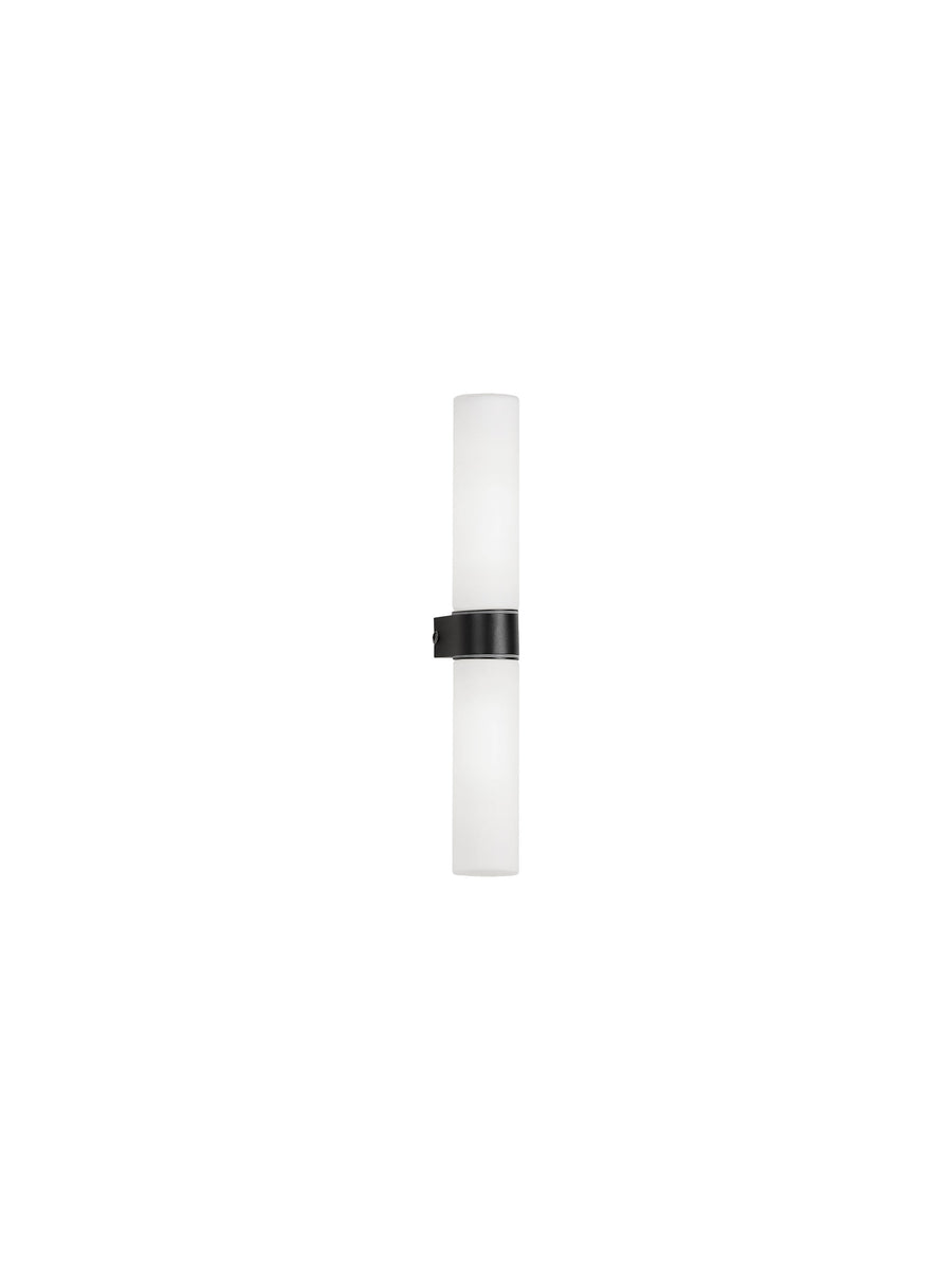 Applique murale Corb 2 lumières noire, verre