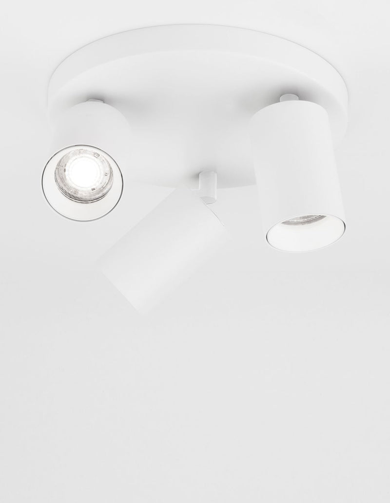 Plafonnier TOD 3 lumières blanc, Ø 22 cm