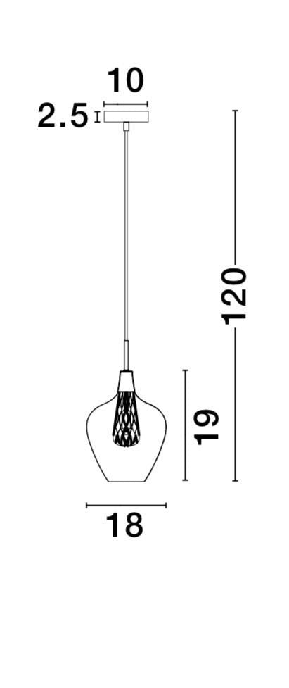 Suspension Filo dorée, verre (1500202821)