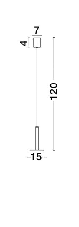 Suspension Palencia laiton, H 120 cm