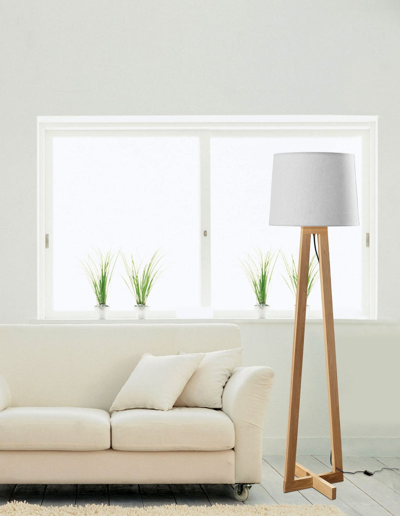 Lampadaire Alma bois, H 164 cm