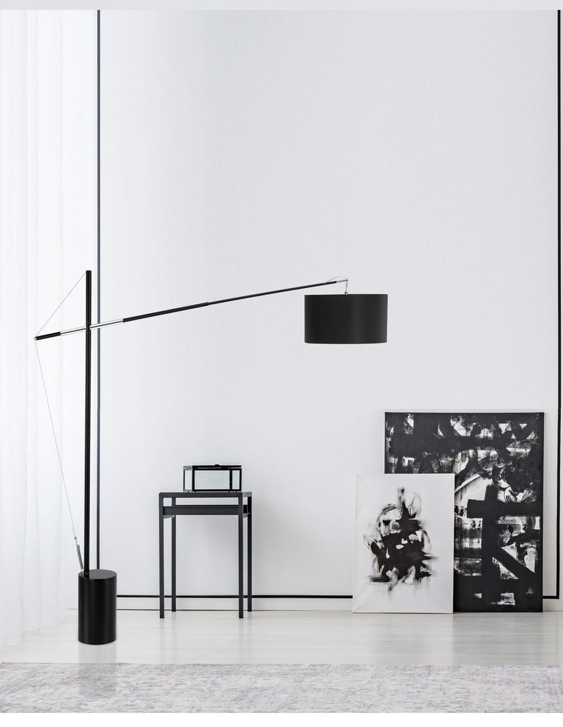 Lampadaire Traccia noir, tissu