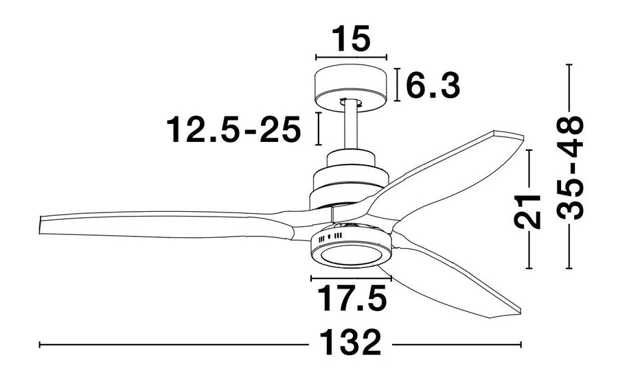 Ventilateur de plafond lumineux Sabal noir, verre