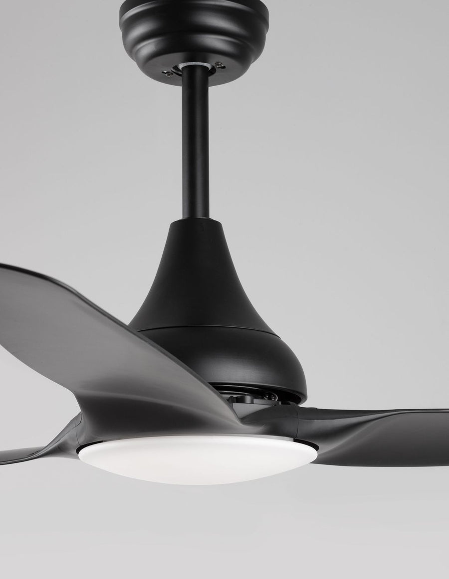 Ventilateur de plafond lumineux Samoa noir, verre