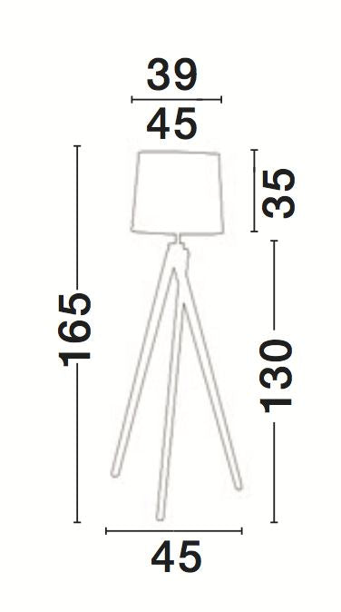 Lampadaire Alma bois, H 165 cm