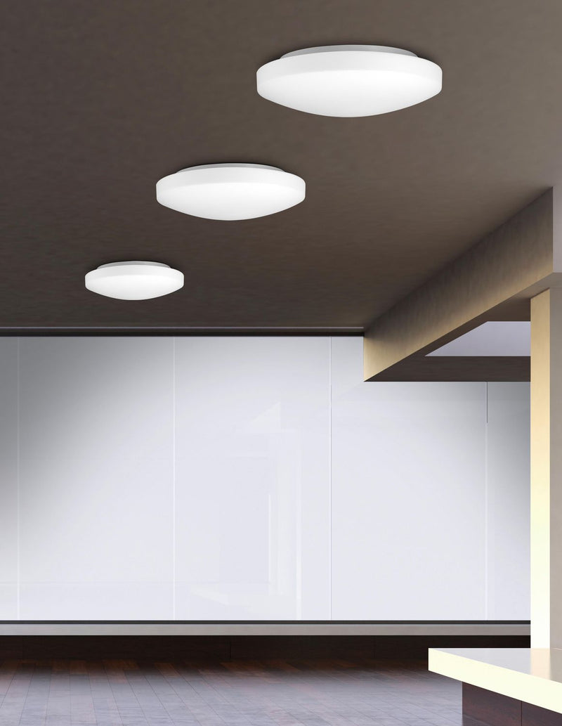 Plafonnier IVI 2 lumières blanc, verre, Ø 40 cm
