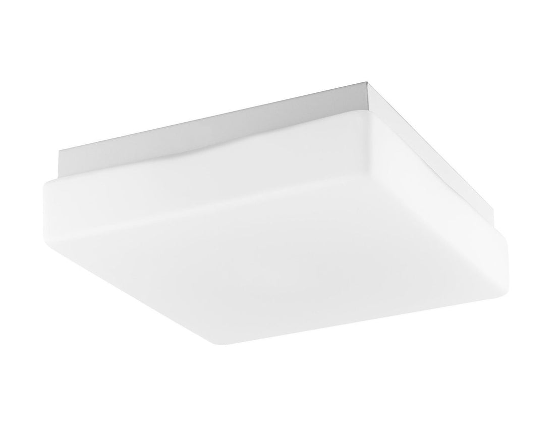 Plafonnier Cube blanc, verre, L 25 cm