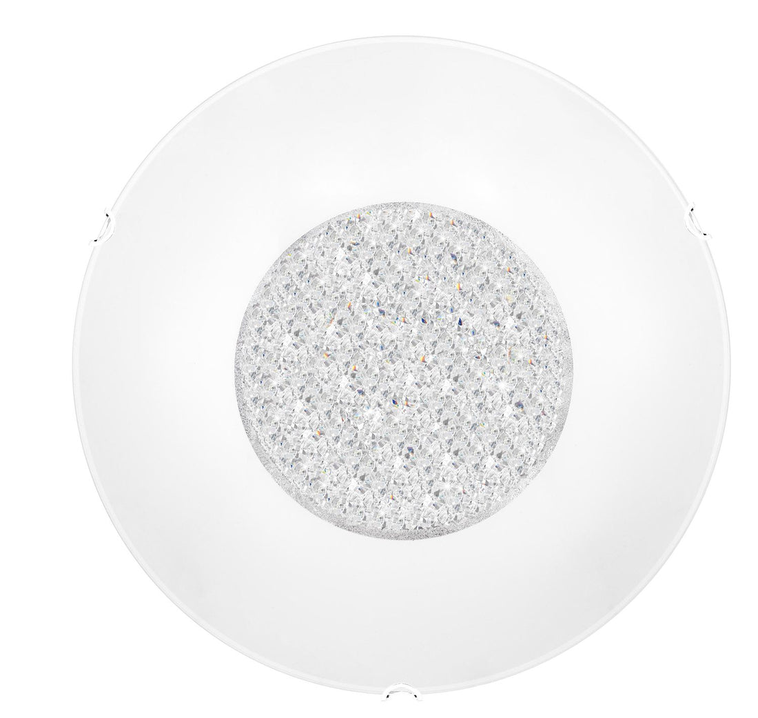Plafonnier ERA 2 lumières blanc, cristal