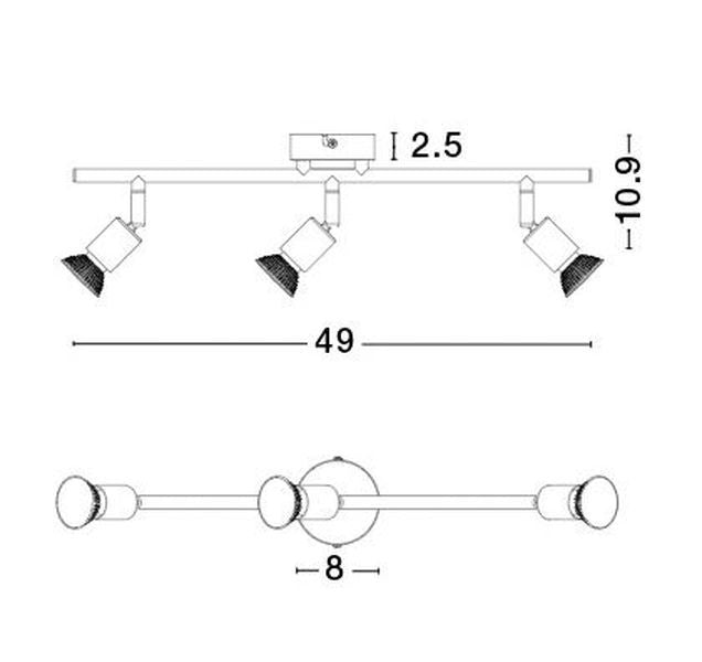 Plafonnier Base 3 lumières blanc
