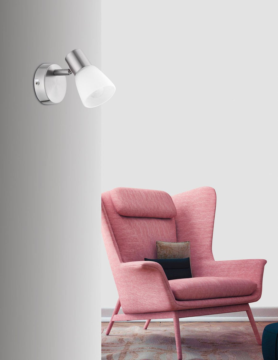 Plafonnier Publico nickel, verre