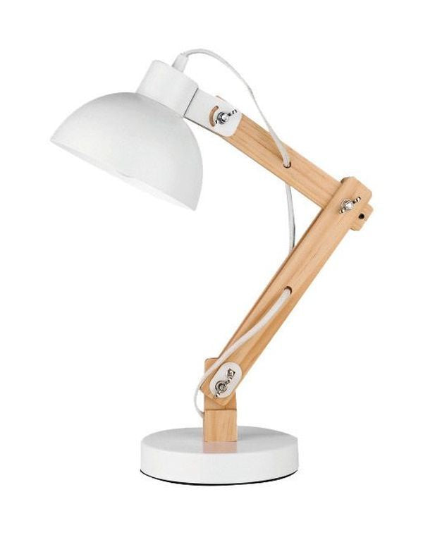 Lampe à poser Lila blanche, bois