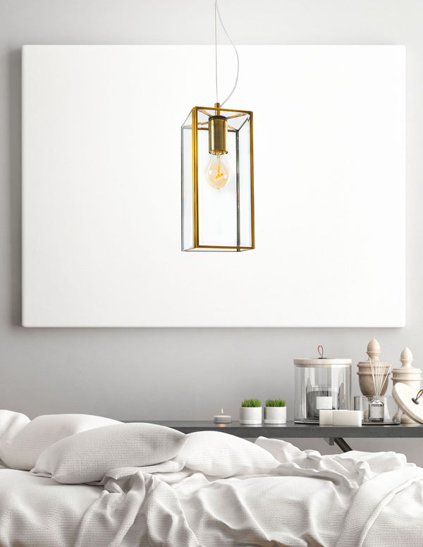 Suspension Flavio laiton, verre