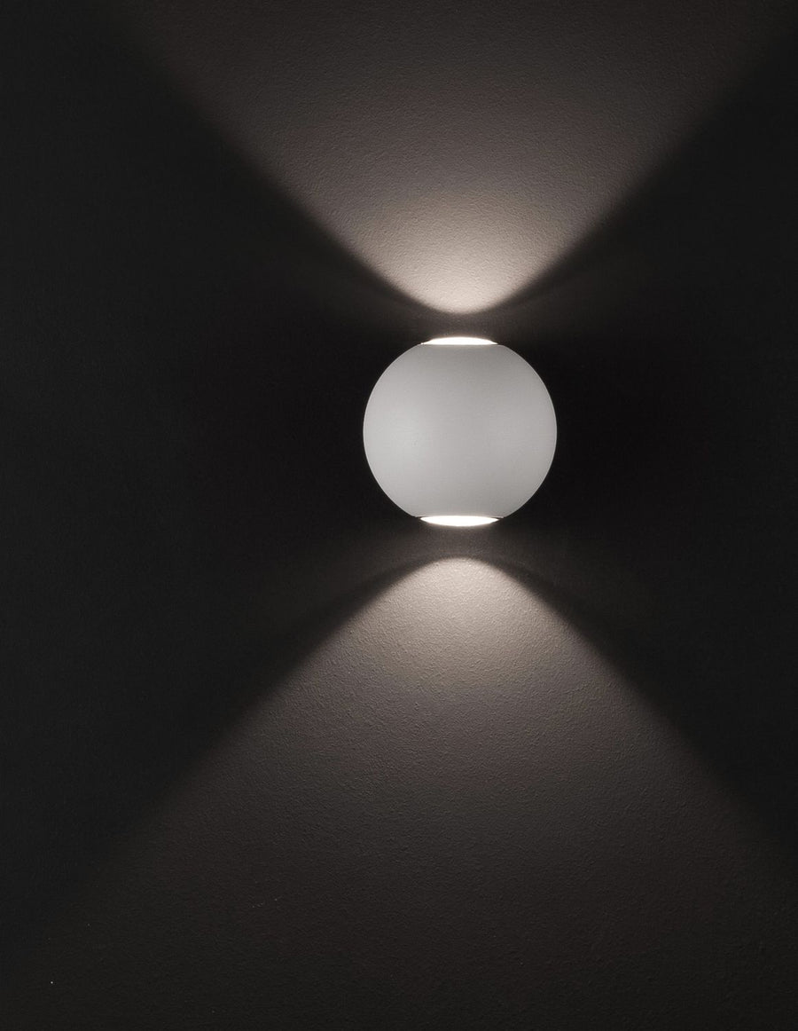 Applique extérieure Como blanche, verre, L 11 cm