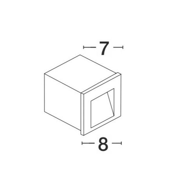 Applique extérieure Krypton blanche, H 8 cm