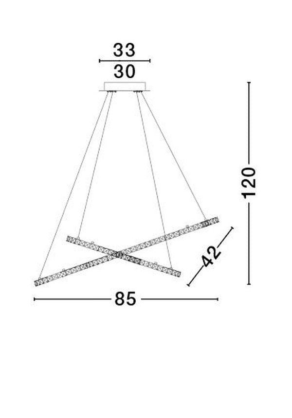 Suspension Celine chromée, cristal (7403002)
